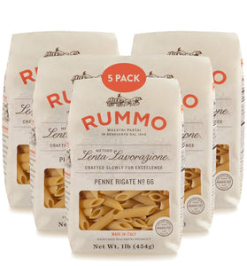 Rummo Lenta Lavorazione - Penne Rigate (No. 66) 1 LB - Pack of 5