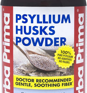 Yerba Prima Psyllium Husks Powder 12 oz - Natural Fiber Supplement - Colon Cleanser - Gut Health - Vegan, Non-GMO, Gluten-Free (New Label - Packaging May Vary)