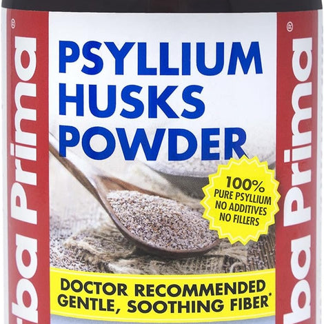 Yerba Prima Psyllium Husks Powder 12 oz - Natural Fiber Supplement - Colon Cleanser - Gut Health - Vegan, Non-GMO, Gluten-Free (New Label - Packaging May Vary)