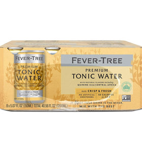 Fever Tree Tonic Water - Premium Quality Mixer - Refreshing Beverage for Cocktails & Mocktails. Naturally Sourced Ingredients, No Artificial Sweeteners or Colors - 150 ML Cans - Pack of 8
