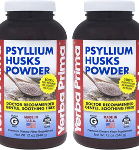 Yerba Prima Psyllium Husks Powder 12 oz Bundles
