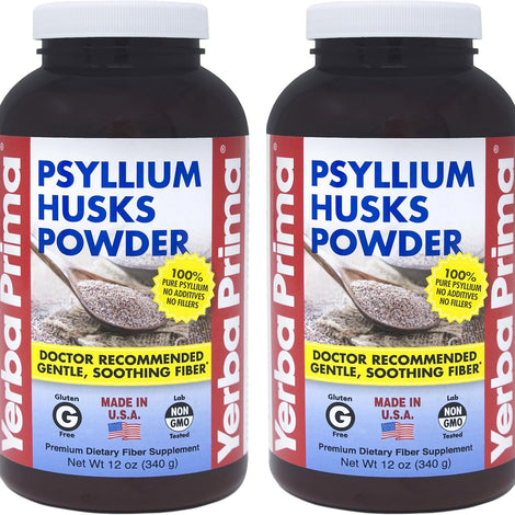 Yerba Prima Psyllium Husks Powder 12 oz Bundles