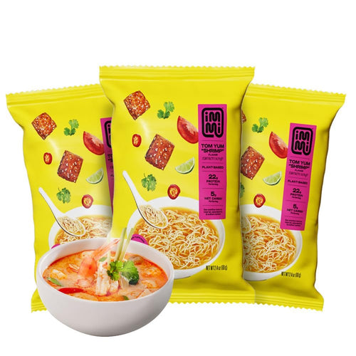 Immi Plant-Based Instant Ramen, Tom Yum Shrimp Flavor, 2.4 oz (Pack of 3)