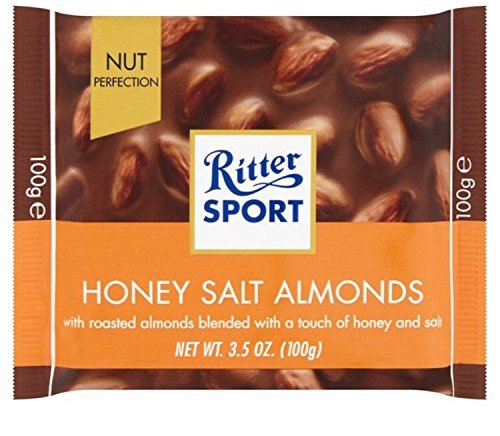 Ritter Sport Honey Salted Almonds Chocolate Bar, 100 g (Pack of 5)