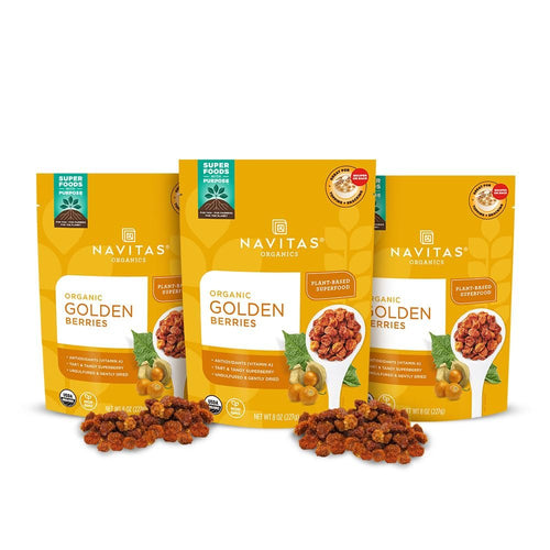 Navitas Organic Golden Berries, 8 oz (Pack of 3)