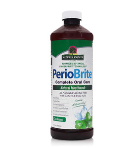 Nature's Answer Periobrite Cool Mint All-Natural Mouthwash | Promotes Healthy Teeth & Gums | Fights Bad Breath | Flouride-Free, Alcohol-Free & Gluten-Free | No Articial Preservatives 16oz (2 Pack)