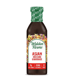Walden Farms Asian Dressing, 12 oz. Bottle, Fresh and Delicious Salad Topping, Sugar Free 0g Net Carbs Condiment