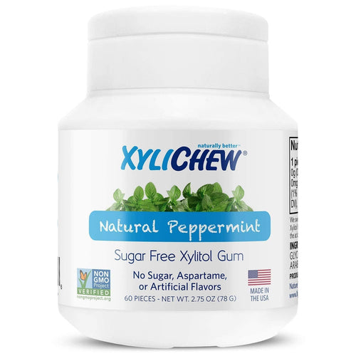 Xylichew Naturally Better Peppermint Gum, 60 Count (Pack of 4)