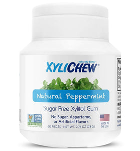 Xylichew - Naturally Better Sugar-Free Chewing Gum, Peppermint - 4 Pack of 60 Pieces (240 Pieces Total)