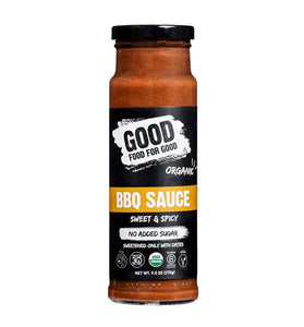 Good Food For Good Organic Sweet & Spicy BBQ Sauce, No Added Sugar, Whole30 Approved, 9.5 Oz