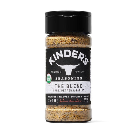 Kinder's Organic The Blend Seasoning (Salt, Pepper and Garlic), Premium Quality Seasoning, MSG Free and USDA Certified Organic, 3.5oz
