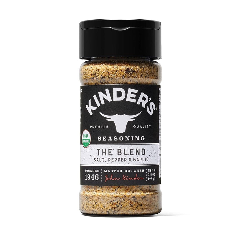 Kinder's Organic The Blend Seasoning (Salt, Pepper and Garlic), Premium Quality Seasoning, MSG Free and USDA Certified Organic, 3.5oz