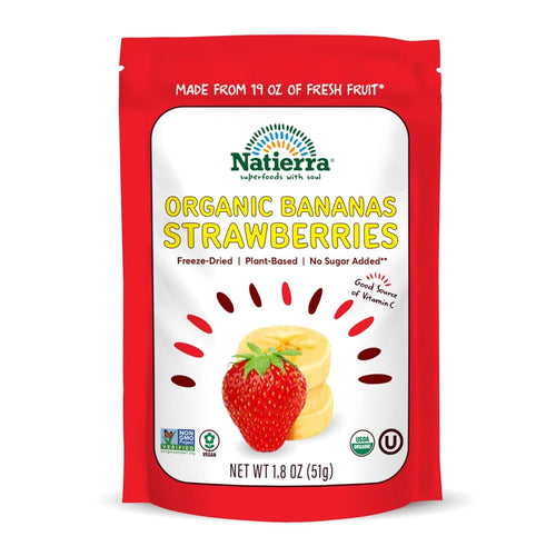 Natierra Nature's All Foods Organic Freeze-Dried Bananas and Strawberries, 1.8 oz