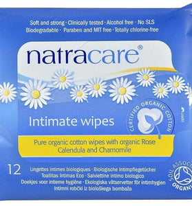 Natracare Organic Cotton Intimate Wipes (12 Wipes)