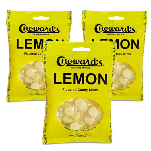 Choward's Lemon Mints, Hard Candy Bags (Pack of 3)