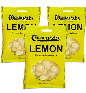 Choward's 3oz Lemon Candy Bags 3 Pack | 49 Pieces Individually Wrapped Candy Mints | Nostalgic Lemon Candy Bags | Perfect for Snacks in Lunchboxes, Pockets, Goodie Bags, and Birthday Parties