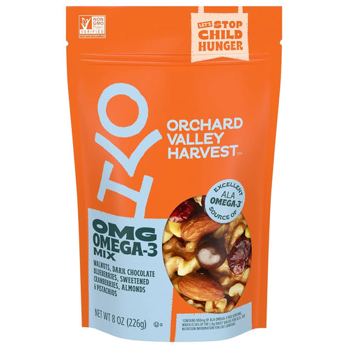 Orchard Valley Harvest OMG Omega-3 Mix, 8 oz Resealable Bag