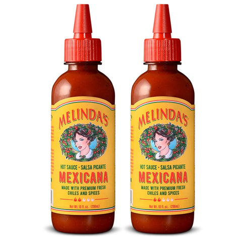Melinda’s Salsa Picante Mexicana Hot Sauce – Mild Mexican Hot Sauce with Cayenne, Habanero Peppers - Keto, Gluten-Free Hot Sauce for Tacos, Burritos, Dressings & More – 10 Oz, 2 Pack