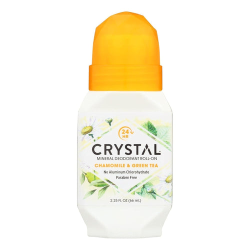 Crystal Essence Mineral Deodorant Roll-On, Chamomile & Green Tea, 2.25 fl oz