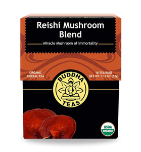 Buddha Teas Organic Reishi Mushroom Blend - OU Kosher, USDA Organic, CCOF Organic, 18 Bleach-Free Tea Bag