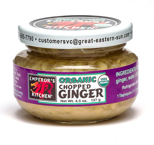 Emperor's Kitchen Organic Chopped Ginger, 4.5 oz Jar