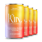 Kin Spritz by Kin Euphorics, Non Alcoholic Spirits, Ready to Drink, Adaptogen, Nootropic, Botanical, Fresh Citrus, Hibiscus, Caffeine, Rhodiola Rosea, Awaken the Mind, Uplift the Mood, 8 Fl Oz (4pk)