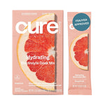 Cure Hydrating Plant Based Electrolyte Mix | Powder for Dehydration Relief | FSA & HSA Eligible | Made with Coconut Water | No Added Sugar | Vegan | Paleo Friendly | Box of 8 Packets - Grapefruit