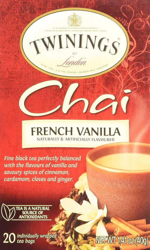 Twinings French Vanilla Chai Black Tea, 20 Count