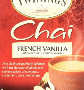 Twinings of London French Vanilla Chai Tea Bags 1.41 Ounces - 1 Box