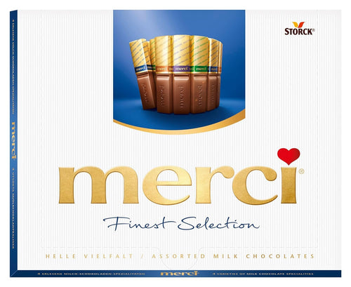 Merci Finest Assortment of European Milk Chocolates, 8.8 oz Box (20 Pieces)
