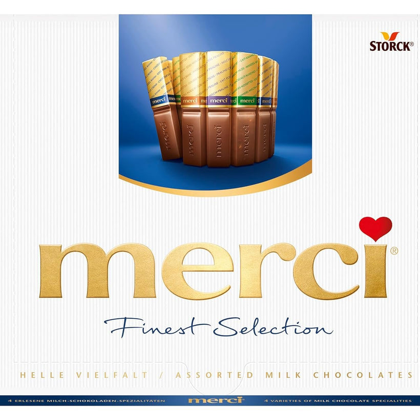 Merci Finest Assortment of European Milk Chocolates 8.8 Ounce Box,20 pieces