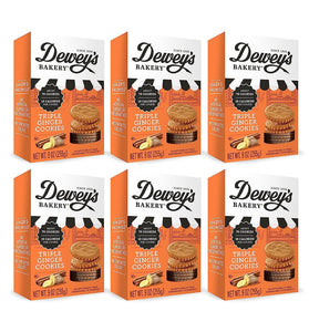 Dewey’s Bakery Triple Ginger Moravian Style Cookie Thins | Baked in Small Batches | Real, Simple Ingredients | Time-Honored Southern Bakery Recipe | 9 oz (Pack of 6)