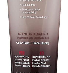 GIOVANNI 2chic Ultra-Sleek Conditioner - Brazilian Phyto-Keratin & Moroccan Argan Oil, Anti-Frizz Formula, Coconut, Shea Butter, Pro-Vitamin B5, Color Safe, Paraben Free - 8.5 oz