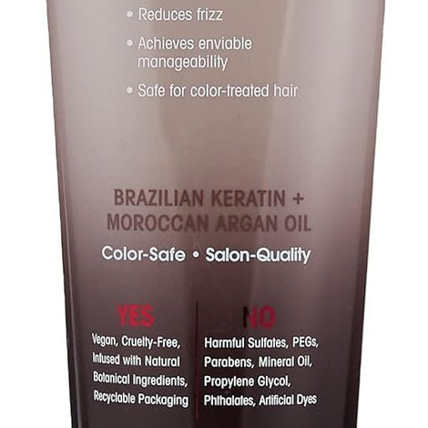 GIOVANNI 2chic Ultra-Sleek Conditioner - Brazilian Phyto-Keratin & Moroccan Argan Oil, Anti-Frizz Formula, Coconut, Shea Butter, Pro-Vitamin B5, Color Safe, Paraben Free - 8.5 oz